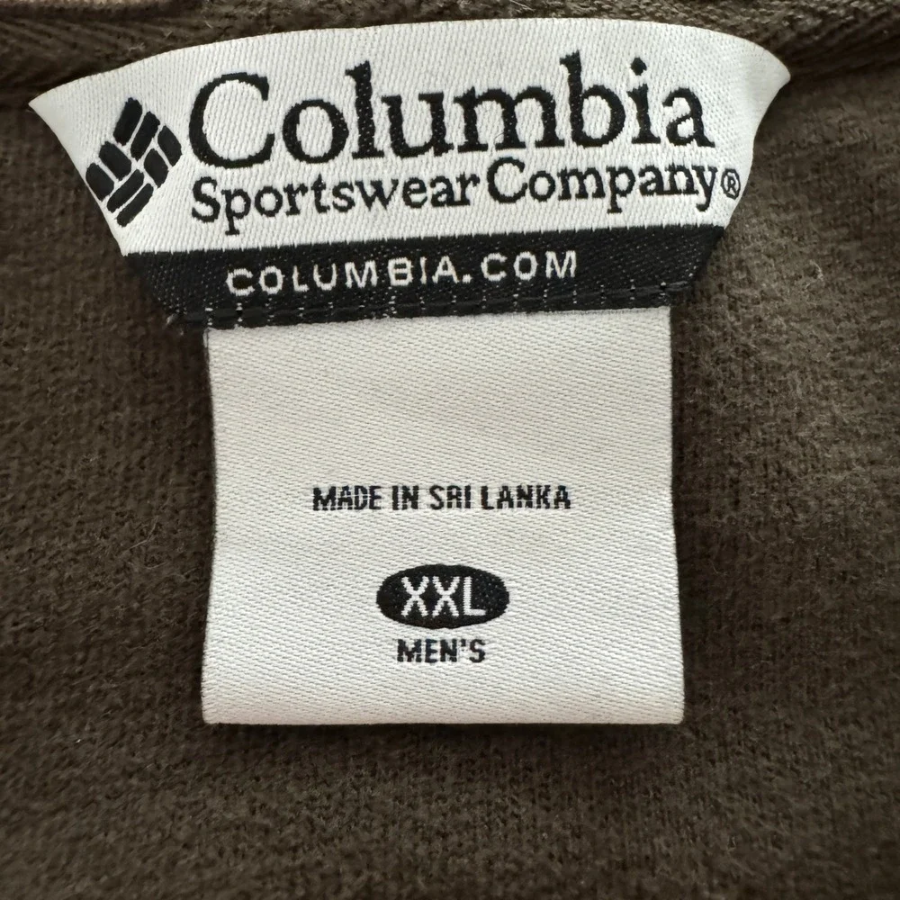 Columbia Pullover Sweater Mens XXL Tan Ribbed V-Neck Long Sleeve Earth Tones